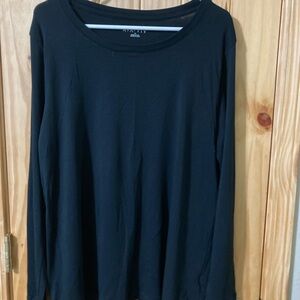 Ava & Viv Women’s Size 2X Black Stretch Long Sleeved T-shirt